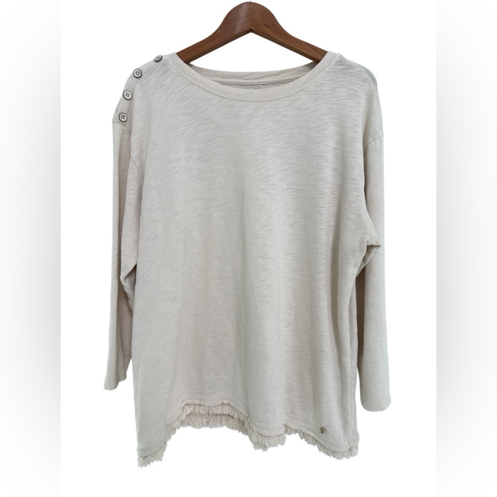 Spartina 449 Hudson Fringe Top Mirage Cotton Sweater Knit Top Size XXL